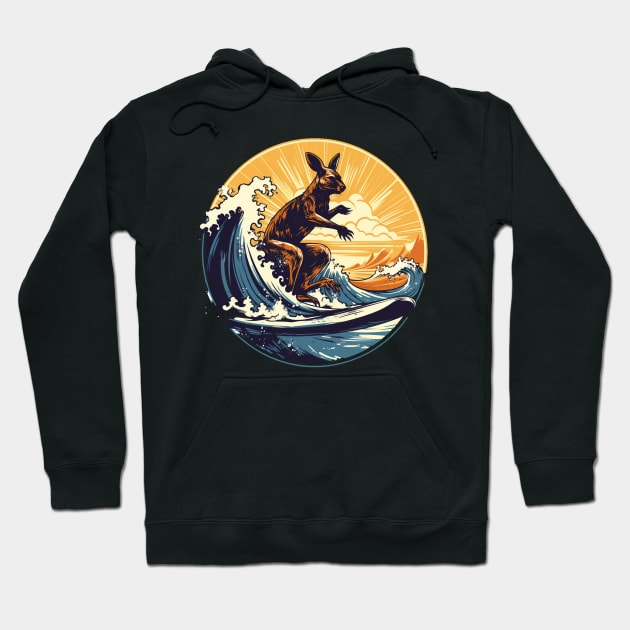 Kangaroo surfing in Australia Hoodie by Micapox